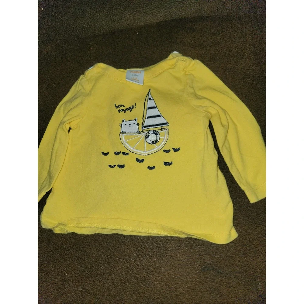 Gymboree layette line bright days ahead cat boat bon‎ voyage outfit 3 6 months